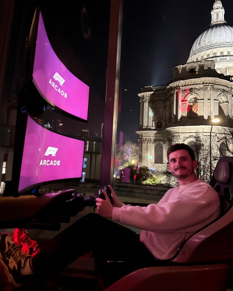Ben at the F1 Arcade